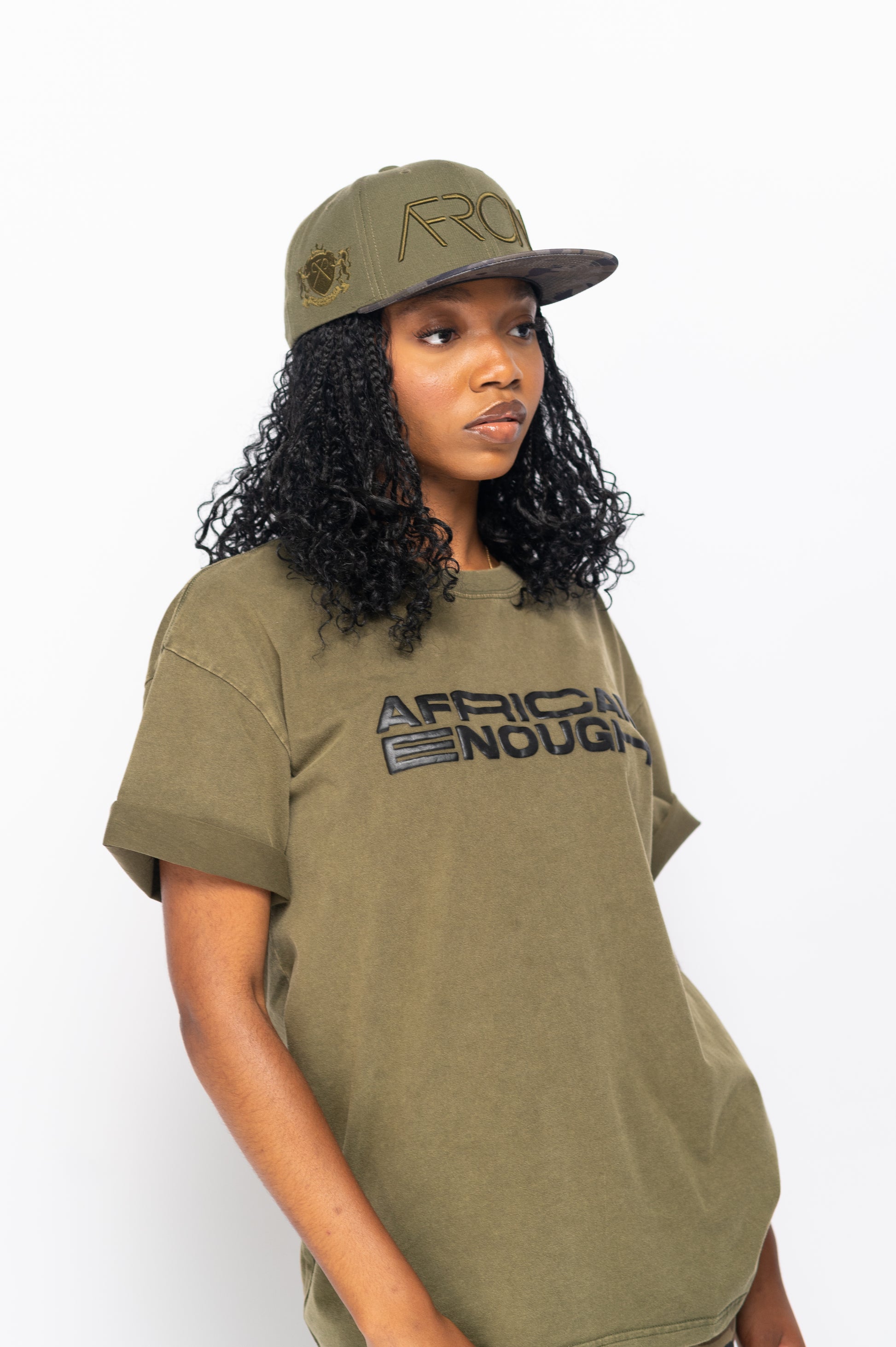 African Enough Vintage Tee – Military-Inspired Design