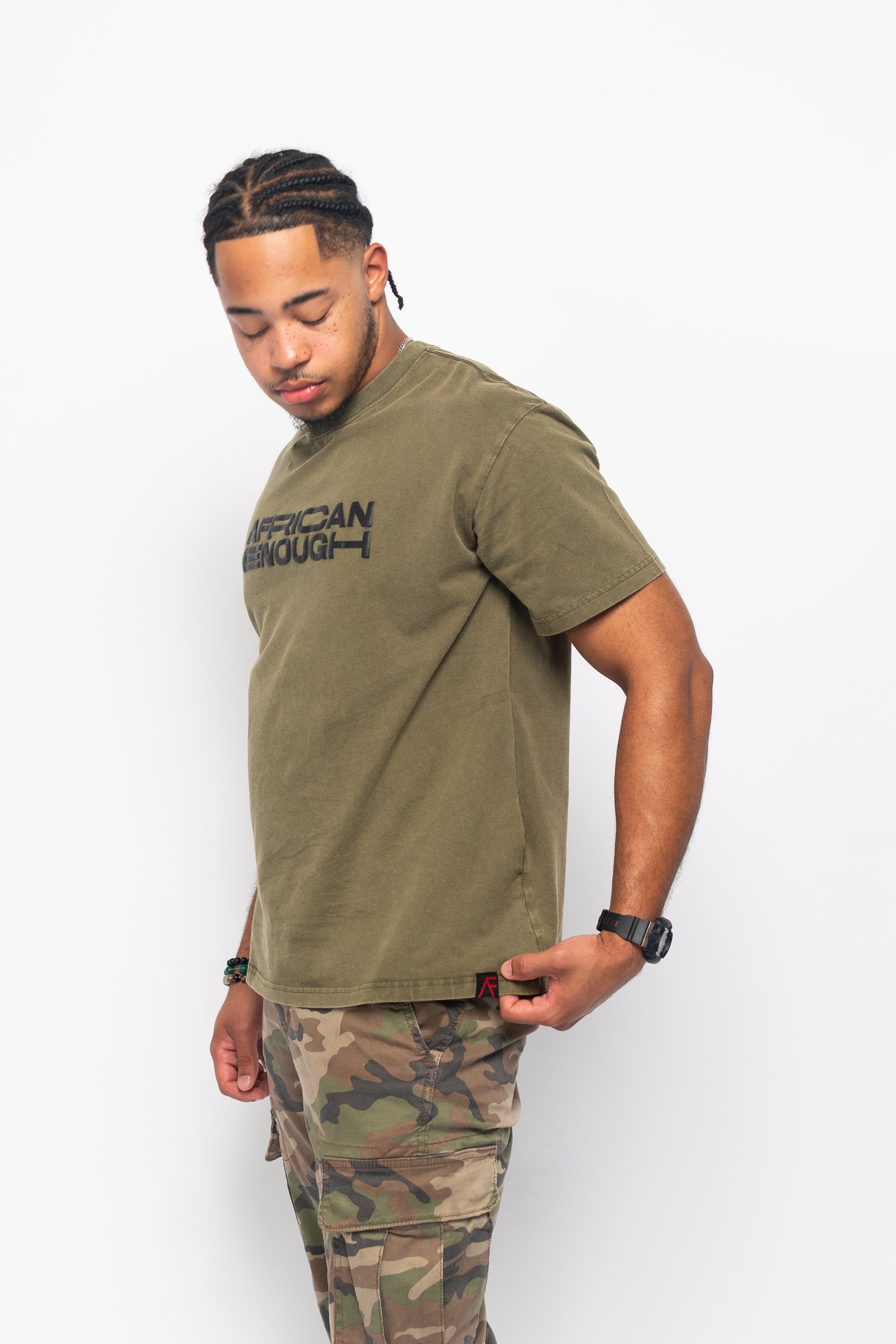 African Enough Vintage Tee – Military-Inspired Design