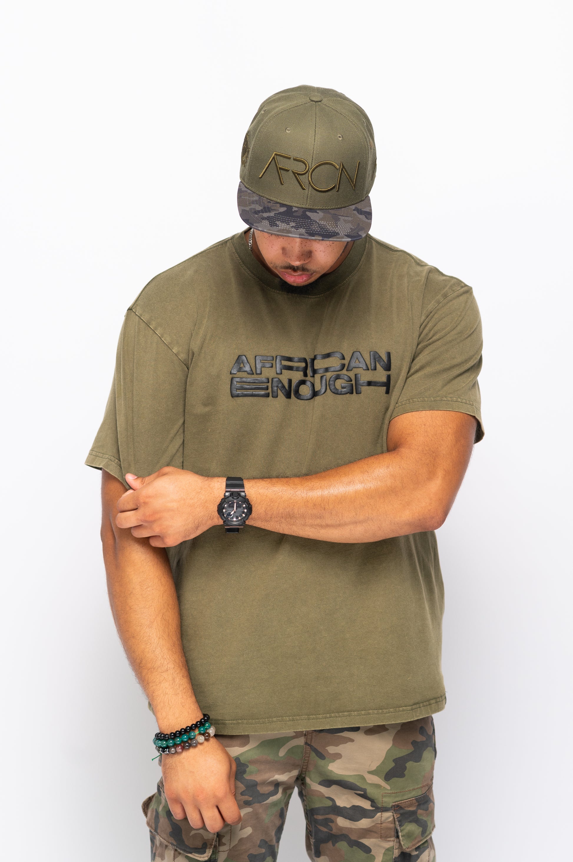 African Enough Vintage Tee – Military-Inspired Design