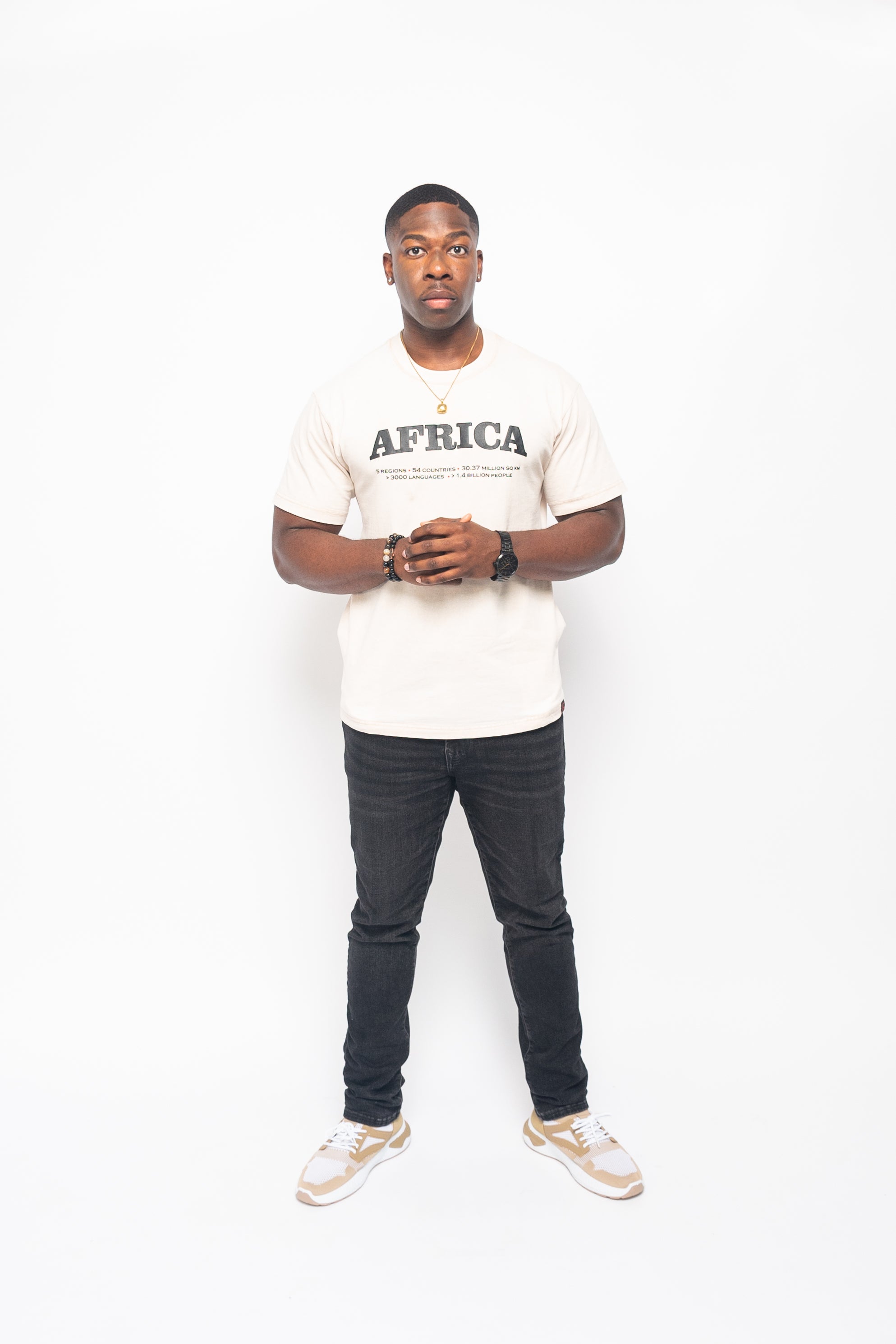 All African Vintage Tee- Ivory