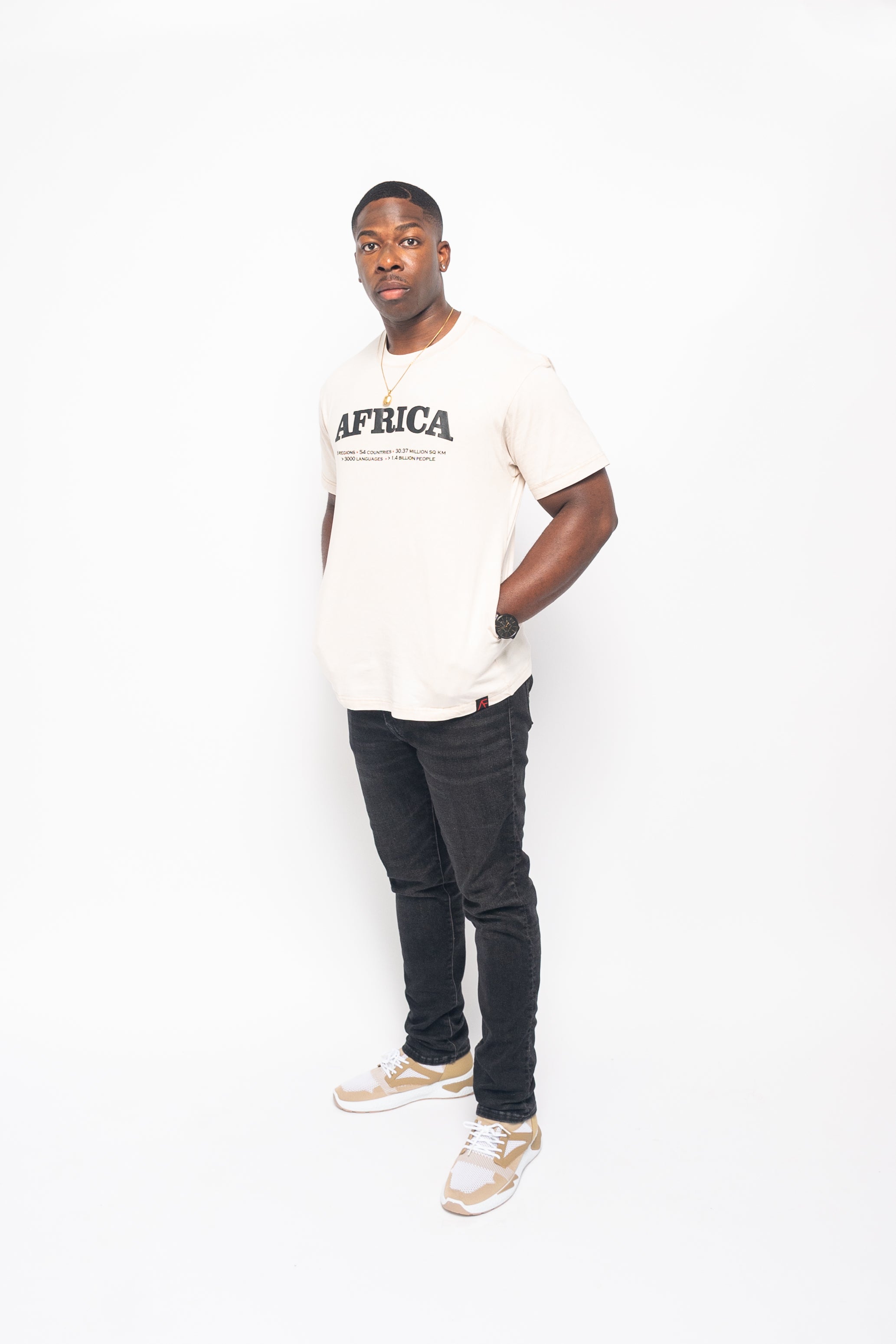 All African Vintage Tee- Ivory