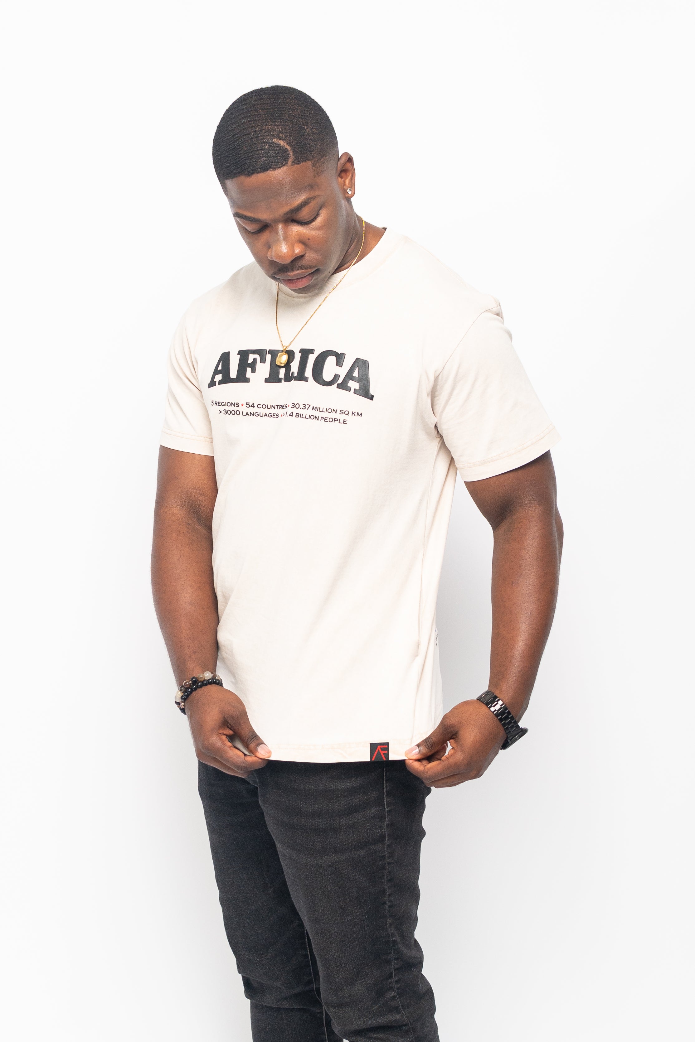 All African Vintage Tee- Ivory