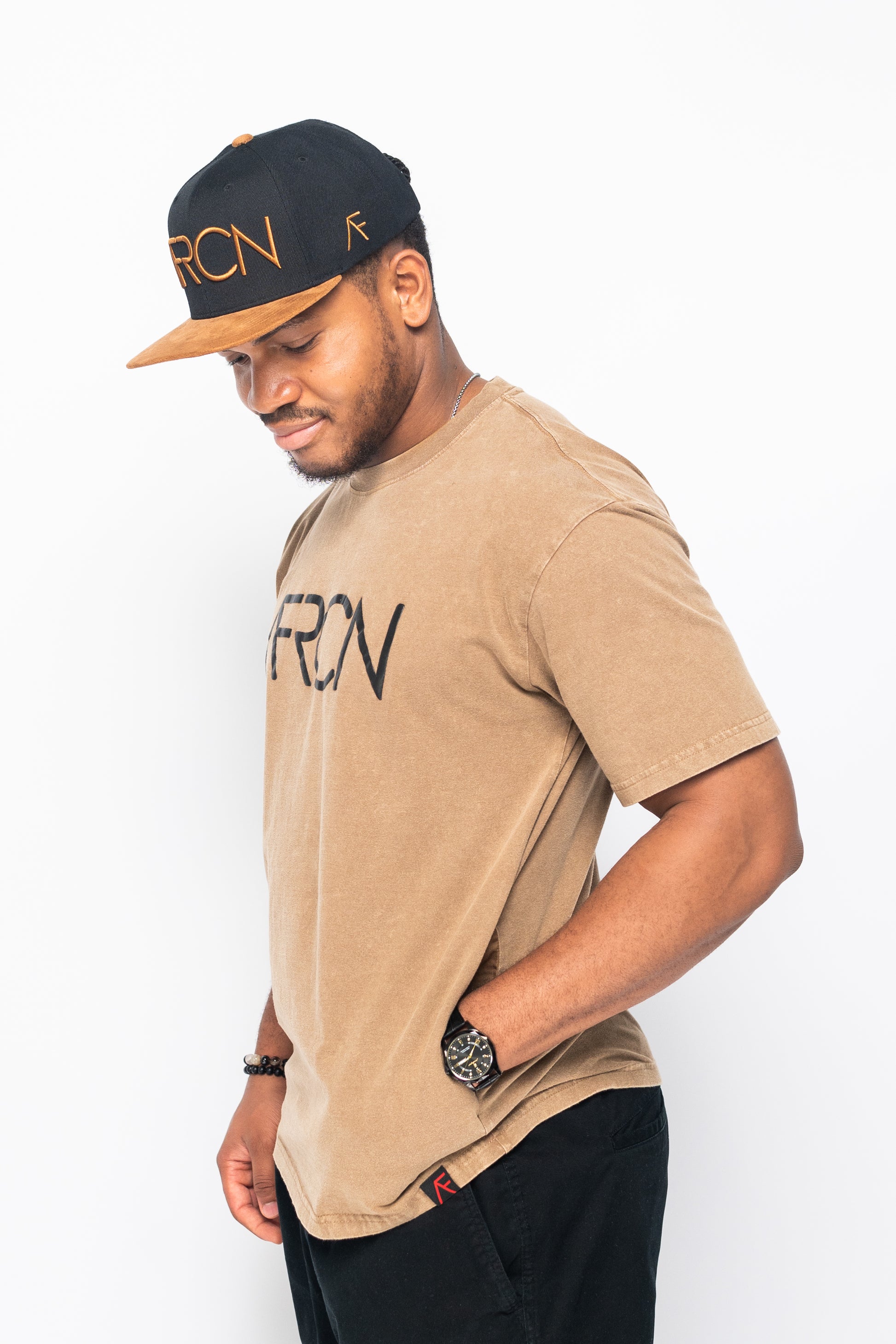 AFRCN Suede Brim Snapback Hat – Sahara-Inspired Design